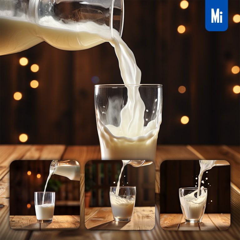 midjourney milk cup liquid pouring glass