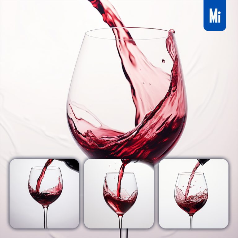midjourney red wine goblet liquid pouring pokal glass