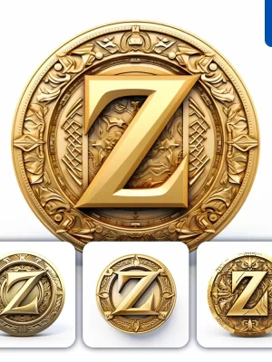 Midjourney Prompt Coin Logo Lettle Z Badge