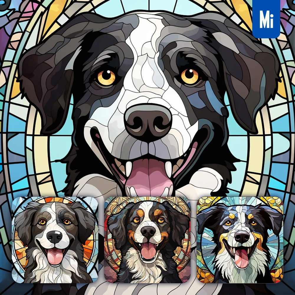 Midjourney Prompt Dog Border Collie Stained Glass