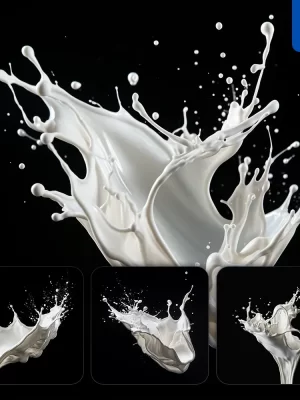 Midjourney Prompt Milk Splash Liquid Moment Photography