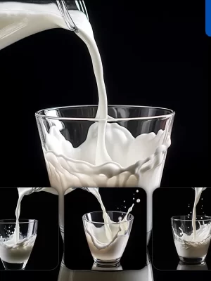 Midjourney Prompt Milk Cup Pouring Photography