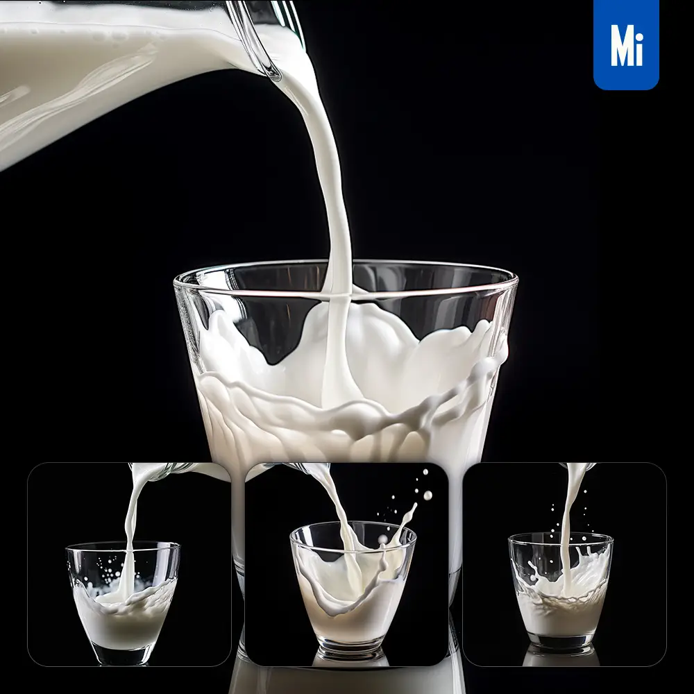 Midjourney Prompt Milk Cup Pouring Photography