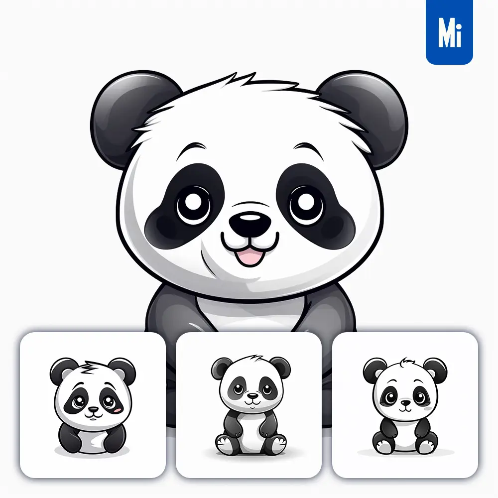 Midjourney Prompt Panda Mascot Logo Vector Cute Head