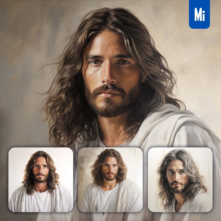 midjourney Jesus man male oil painting drawing portrait