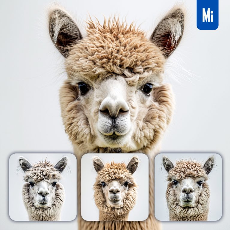 midjourney alpaca head face photography
