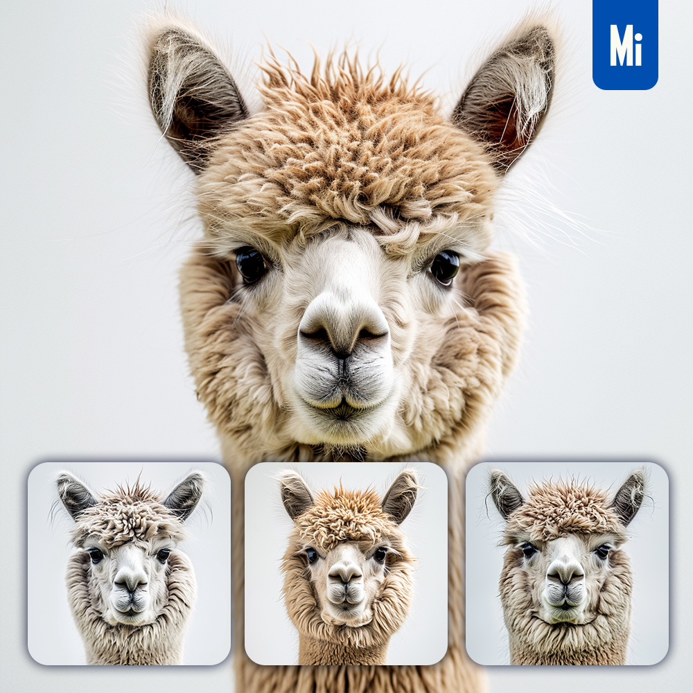 midjourney alpaca head face photography