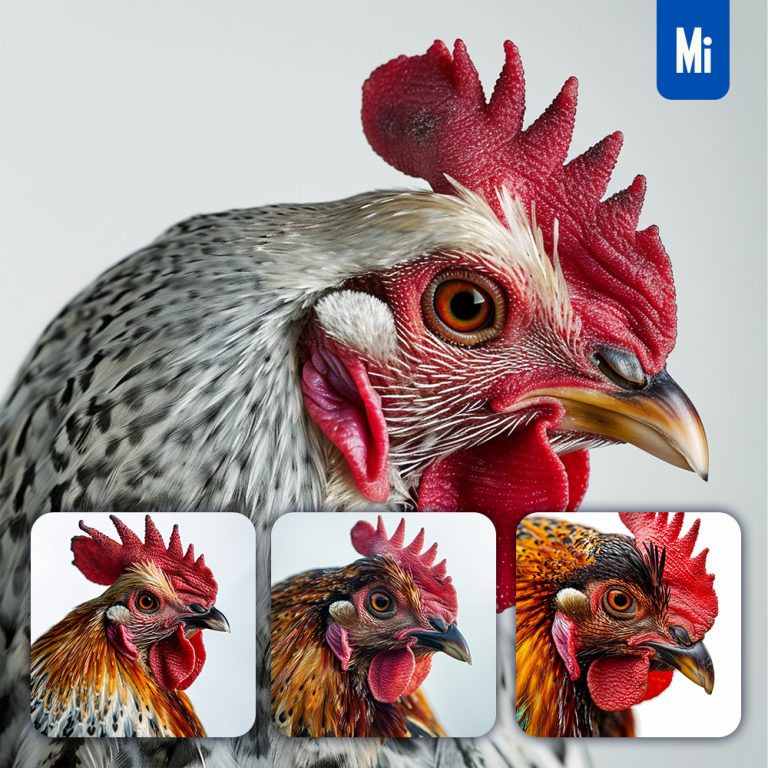 midjourney chicken head photography