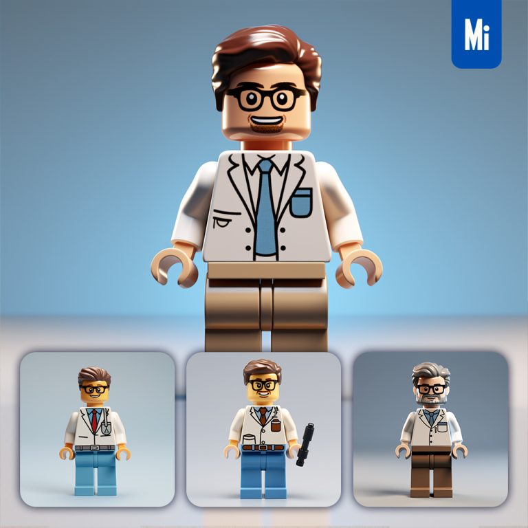 midjourney man doctor lego 3d character toy game