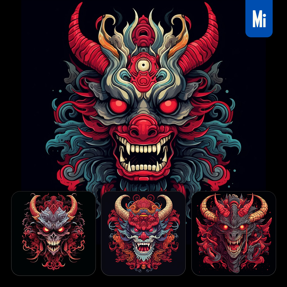 mid_dragon_mask_tattoo_ghost_illstration