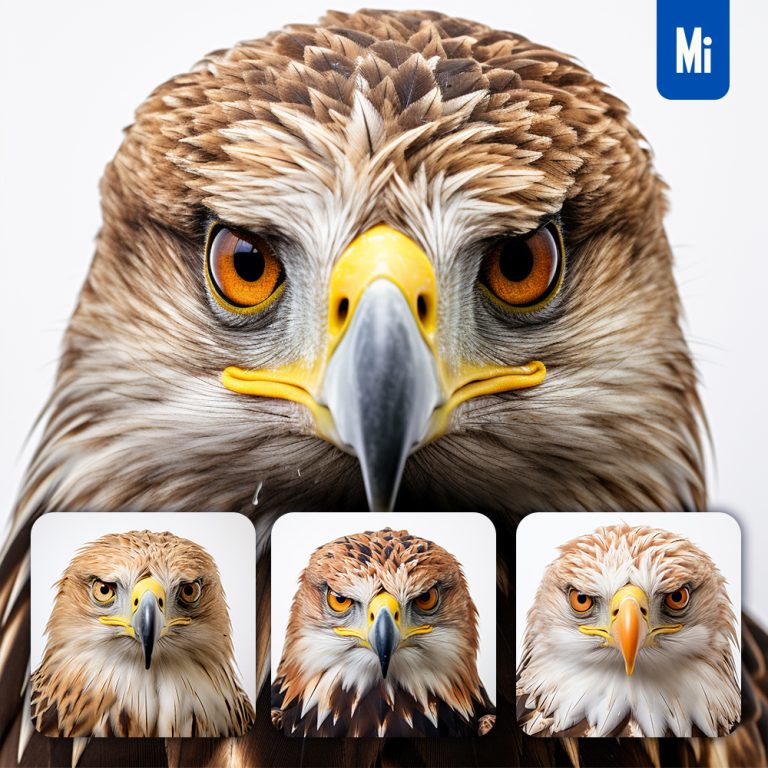 midjourney eagle head face photography
