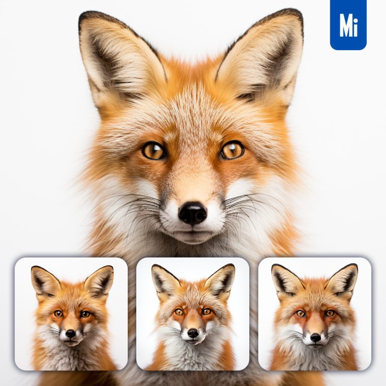 midjourney fox head face photography