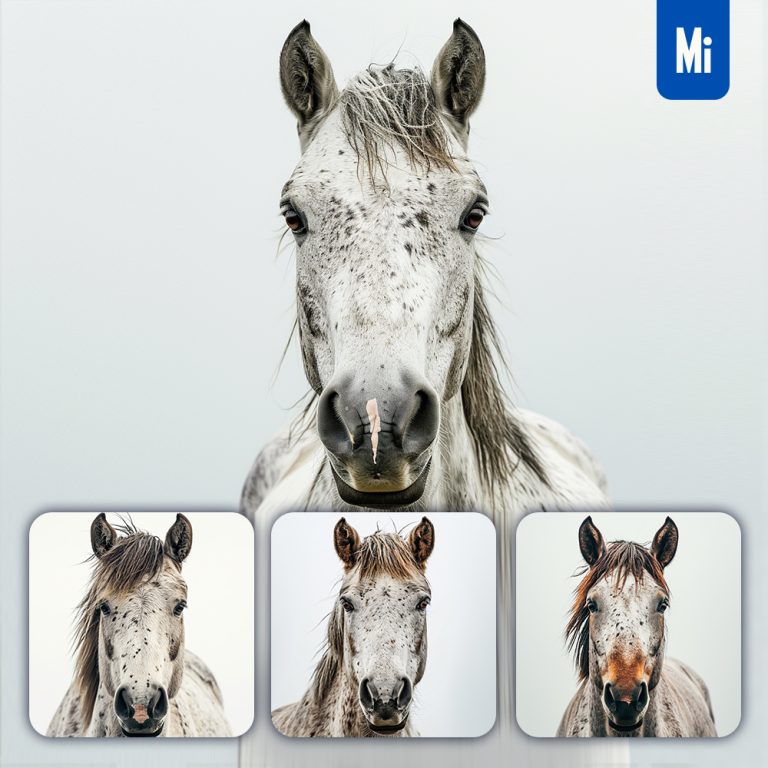 midjourney horse head face photography