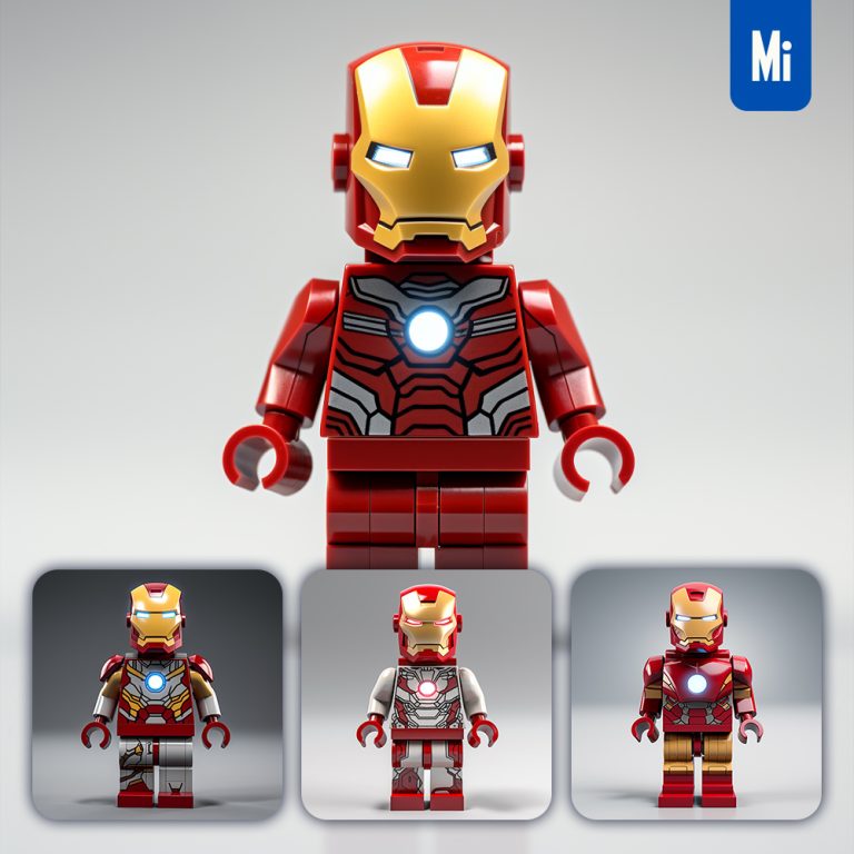 midjourney iron man lego 3d character toy game