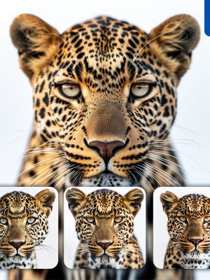 midjourney leopard face head photography