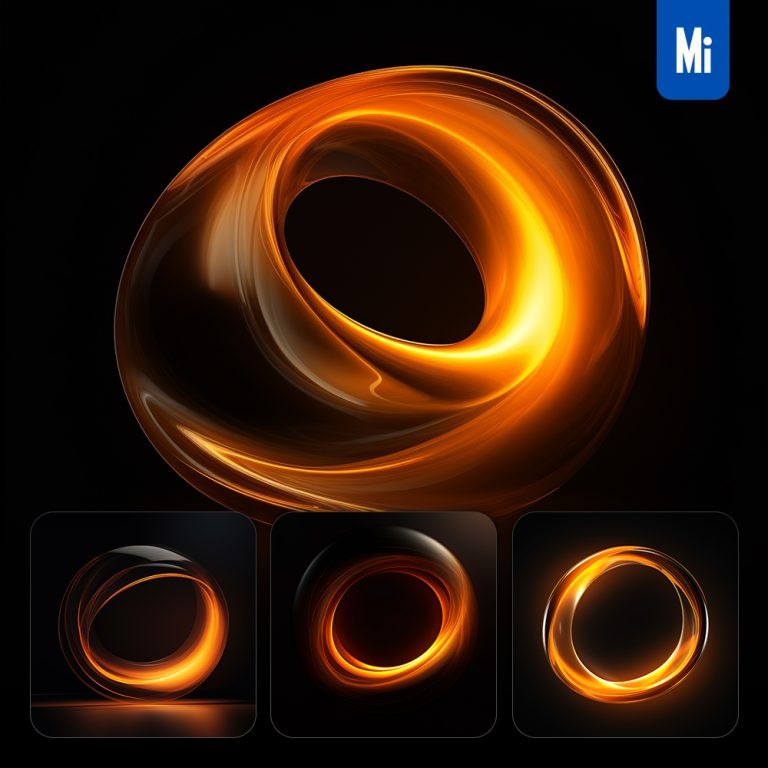 midjourney light flow glow circle orange
