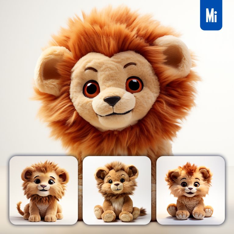 midjourney lion cute doll stuffed toy