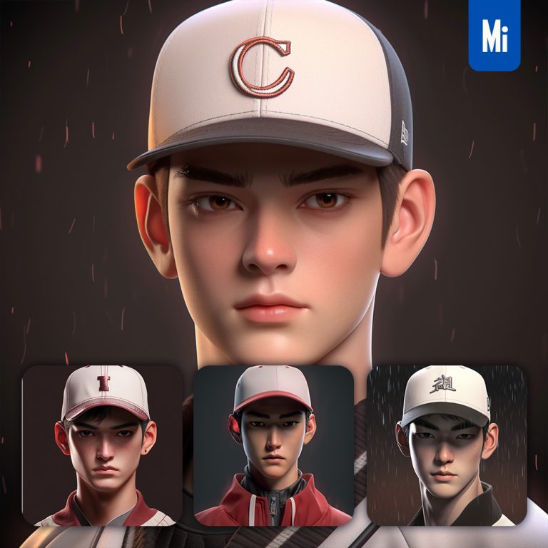 midjourney male man baseball player cartoon