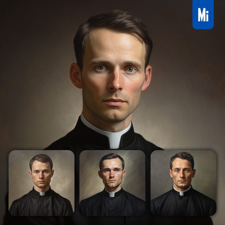 midjourney man priest oil painting drawing portrait