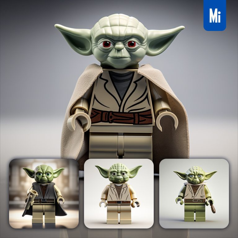 midjourney master yoda lego 3d character toy game