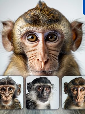 midjourney monkey head face photography