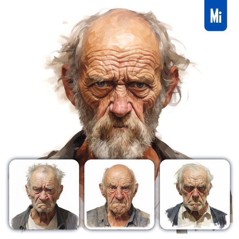 midjourney old man oil painting drawing portrait