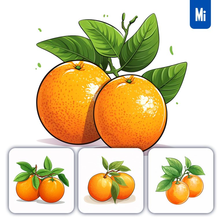 midjourney orange leaves illustration caroon