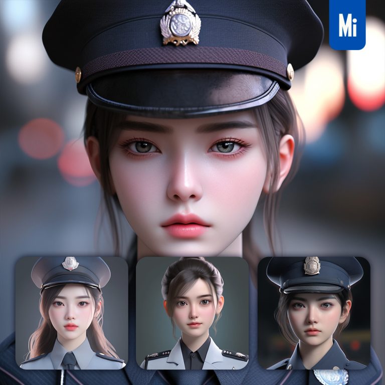 midjourney policeman female woman policewoman cartoon
