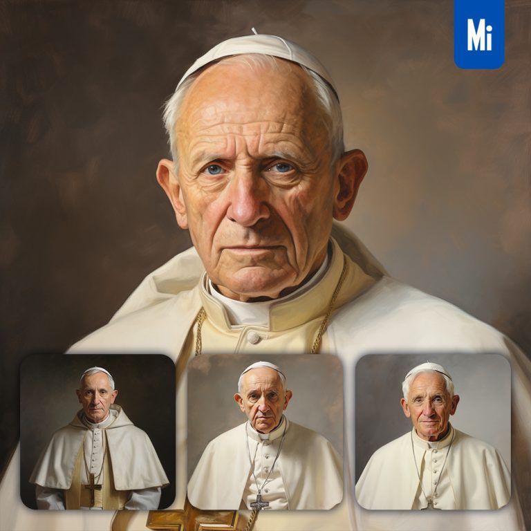 midjourney pope pontiff oil painting drawing portrait
