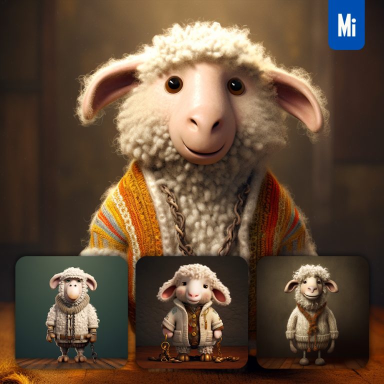 midjourney sheep cute doll stuffed toy
