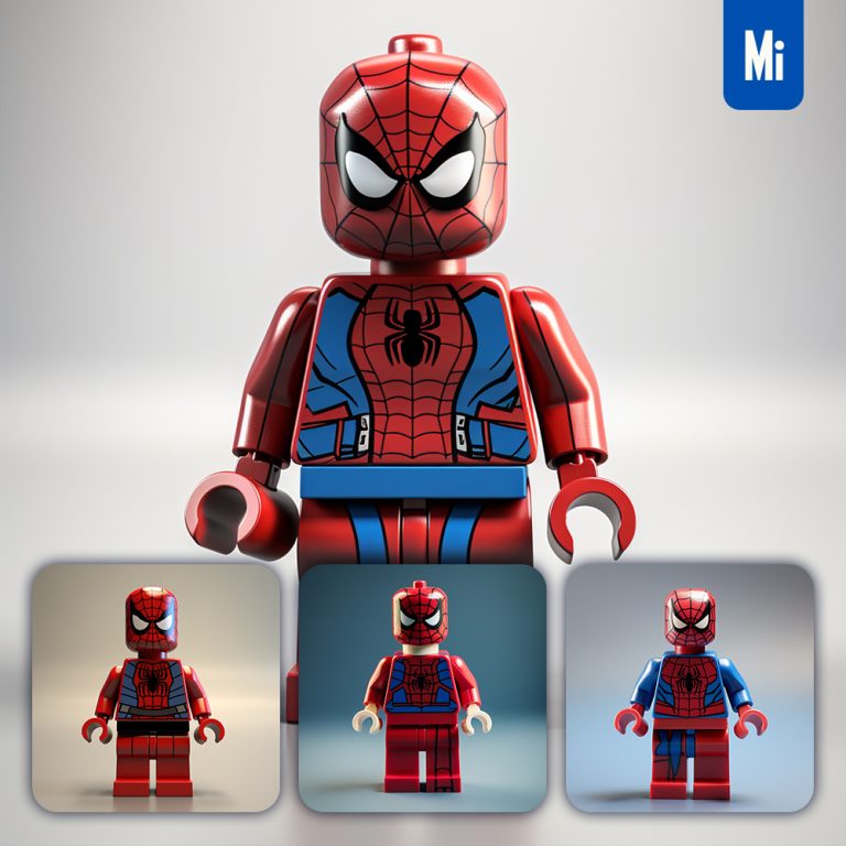 midjourney spider man lego 3d character toy game