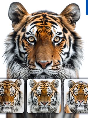 midjourney tiger head face photography