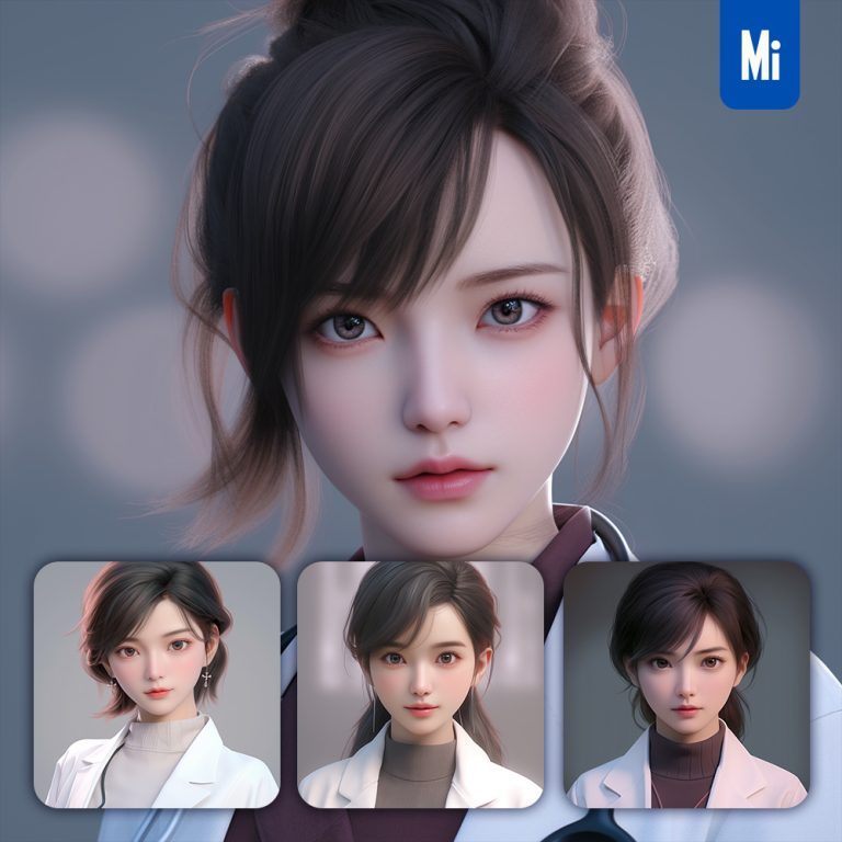 midjourney woman cartoon doctor female