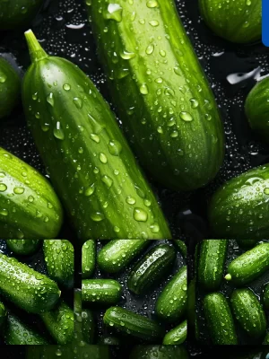 Midjourney Prompt Cucumber Fresh Water Drop Photography