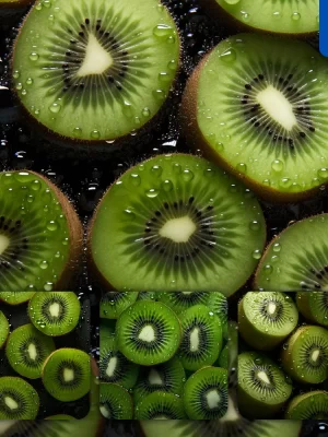 Midjourney Prompt Kiwi Fruit Fresh Water Drop Photography