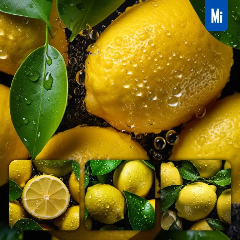 midjourney prompt lemon fresh water drop photography