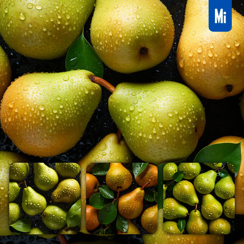 Midjourney Prompt Pear Fresh Water Drop Photography