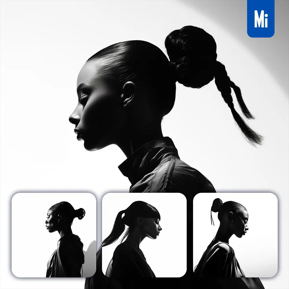 midjourney prompt woman lady face silhouette side photography