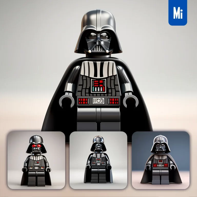 midjourney prompt Darth Vader lego 3d character toy game