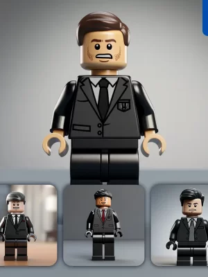 Midjourney Prompt Boss Gentleman Man Lego 3d Character Toy Game