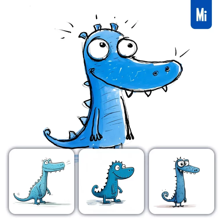 midjourney prompt crocodile sketch drawing ink stick figure