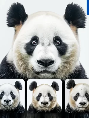 Midjourney Prompt Panda Head Face Photography