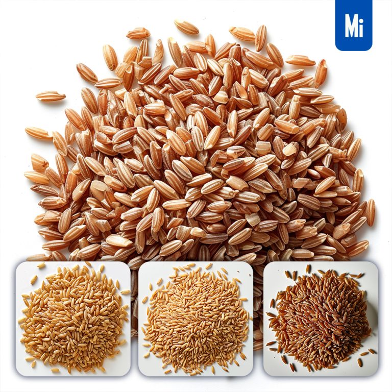 midjourney brown rice pile photography