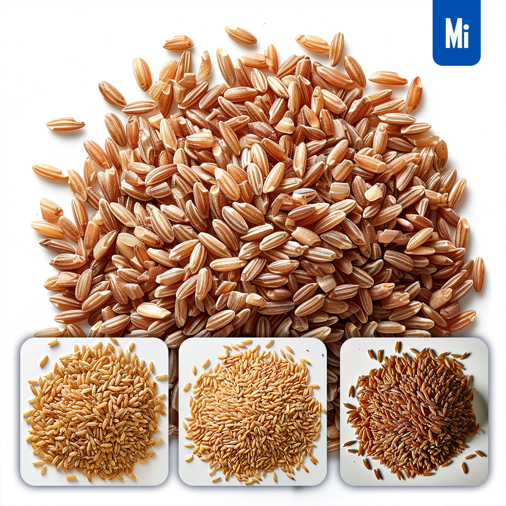 midjourney brown rice pile photography