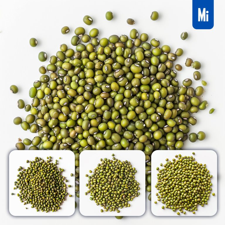 midjourney green mung bean pile photography