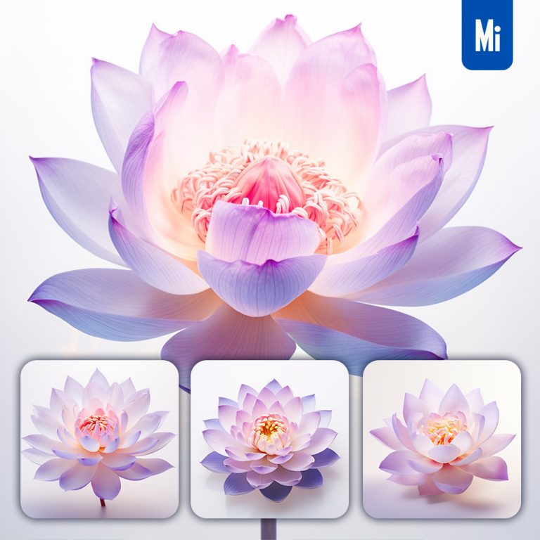 midjourney lotus flower purple photography
