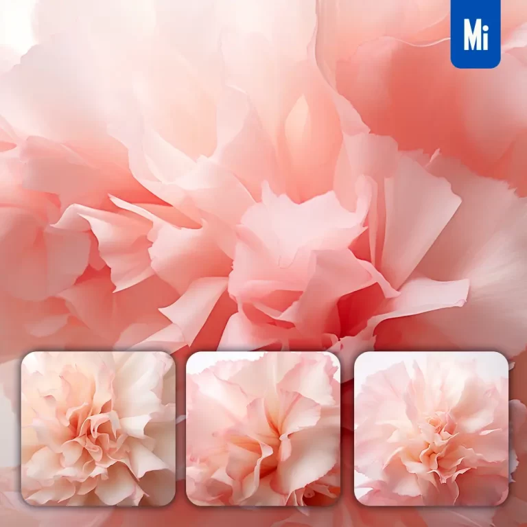 midjourney prompt pink carnation flowers petals close up art beauty photography
