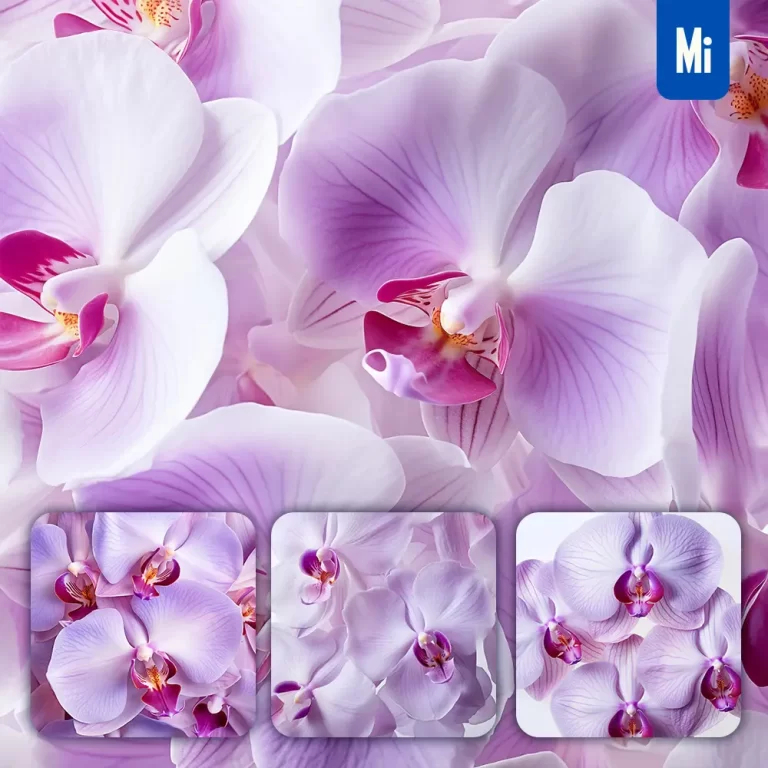 midjourney prompt purple orchid flowers petals close up art beauty photography