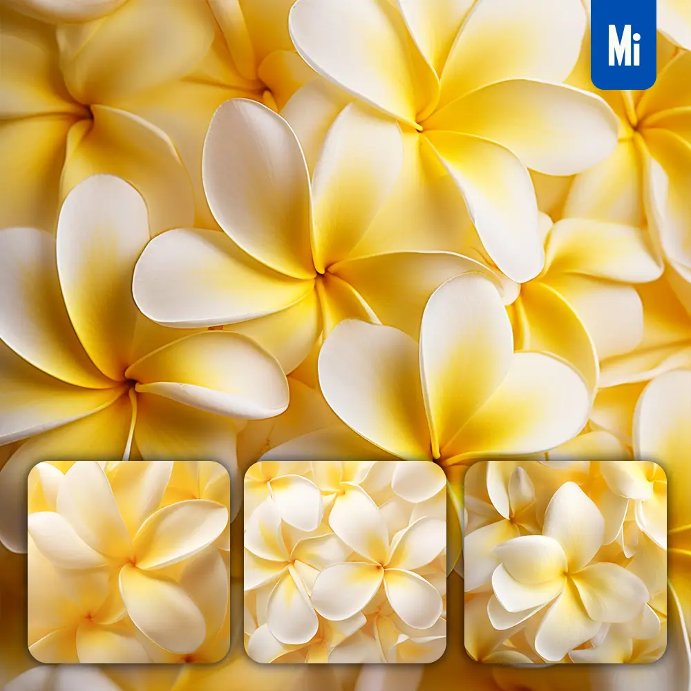 Midjourney Prompt Yellow Frangipani Flowers Petals Close Up Art Beauty Photography