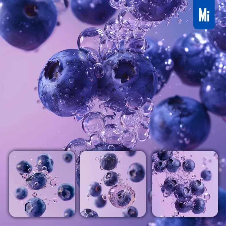 midjourney prompt blueberry bubble water purple photography
